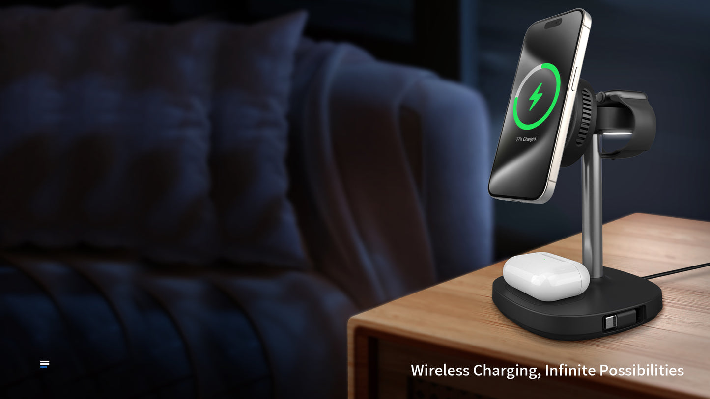 DT-X10 All-in-one Semiconductor Wireless Charging Station Qi2 15W Cooling Charger