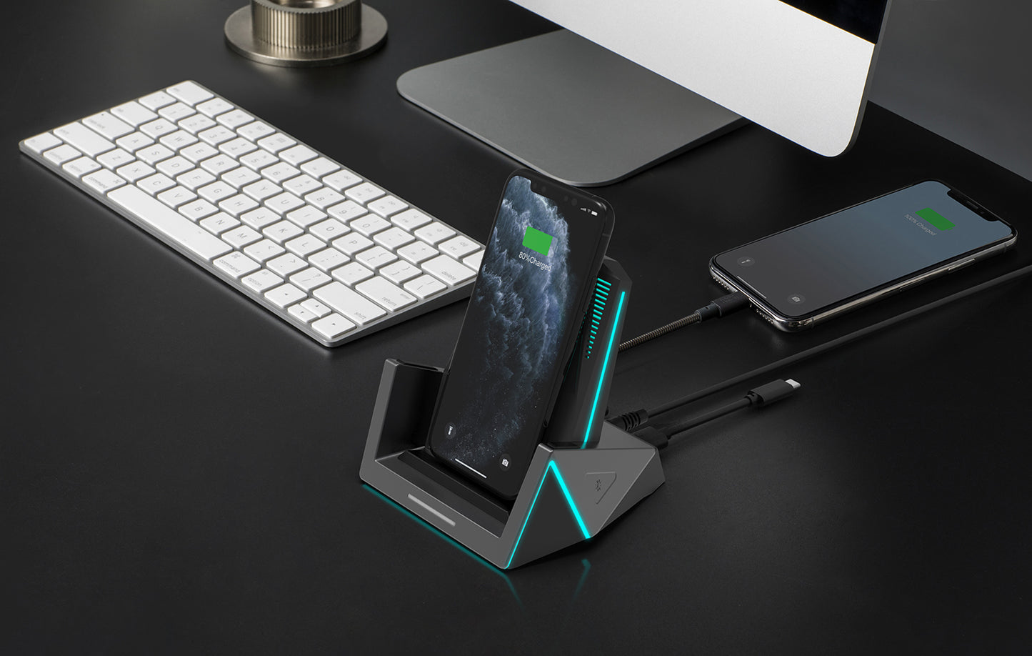 33W Fast Wireless Charger, 3 in 1 RGB Lighting Gaming Wireless Charging Station for iPhone/Samsung/Other Qi enabled Devices.