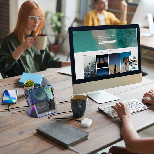 Wireless Charging Stand, RGBTRON DT-G1 PLUS 3 in 1 Wireless Charger Dock Station with RGB Lighting for Apple Watch 6 SE 5 4 3 2, Airpods 2/Pro, iPhone 13Pro Max/13 Pro/13/12/12PRO/11/11 Pro/X/Xr, Qi-Certified Phones