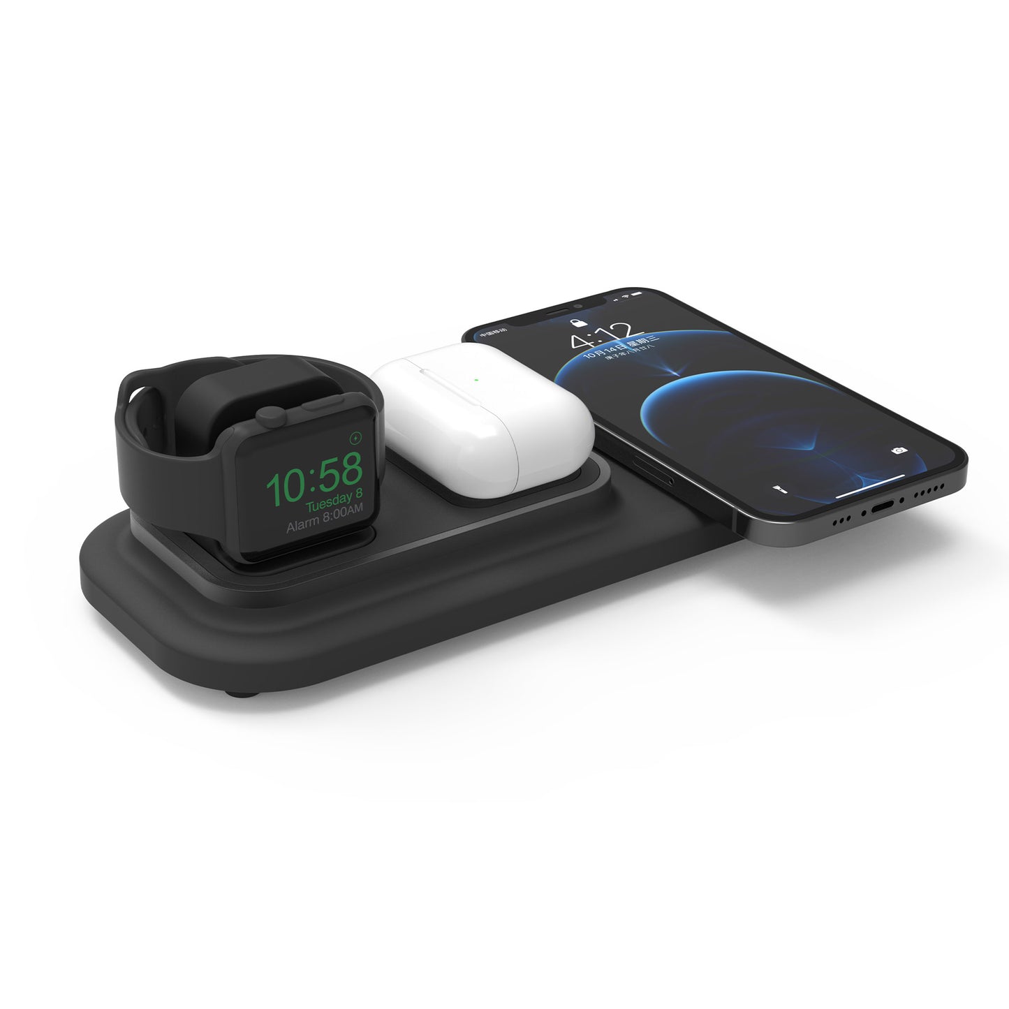 RGBTRON DT-X3 Wireless Charger, PowerWave Stand, Qi-Certified for iPhone 12, 12 Mini, 12 Pro Max, SE, 11, 11 Pro, 11 Pro Max, XR, XS Max, 10W Fast-Charging Galaxy S20, S10, S9, S8, Note 10 (No AC Adapter)