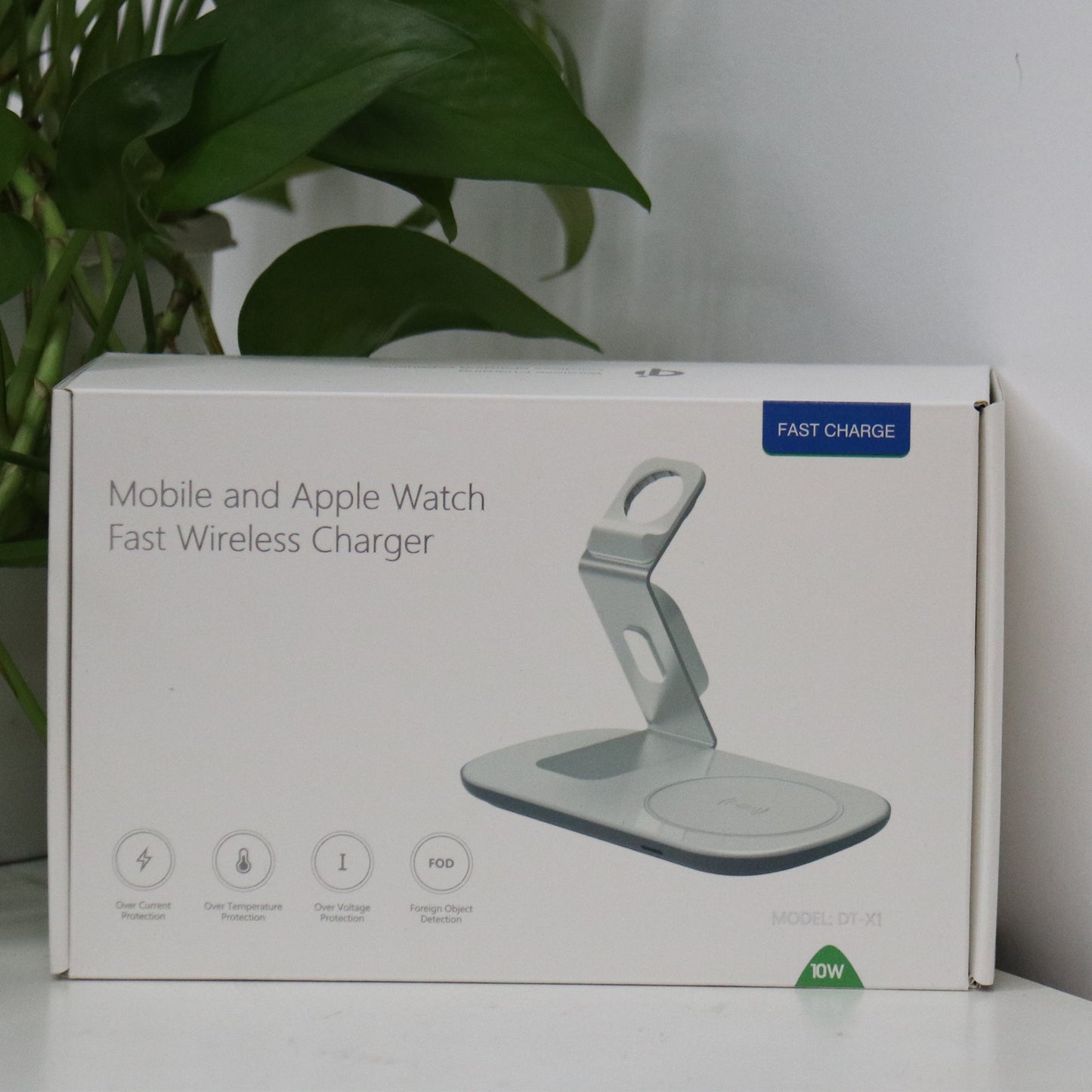 RGBTRON DT-X1 - 2 in 1 Wireless Charger, 10W Wireless Charger Pad for Apple iWatch/ iPhone and Other Qi enabled Cell Phones, Removable iwatch Stand.