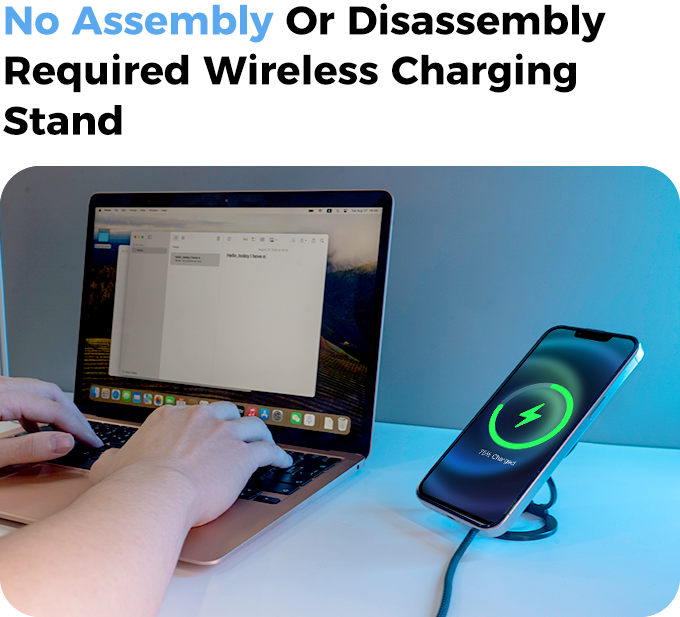 RGBTRON DT-692 Qi2 Fast Wireless Charger, 2 in 1 MagSafe Wireless Charger Pad for iPhone and Apple Watch, Foldable Charging Stand for iPhone 15/14/13/12 Series