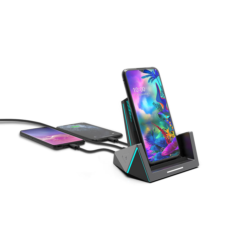 RGBTRON DT-G1 Plus - 33W Fast Wireless Charger, 3 in 1 RGB Lighting Gaming Wireless Charging Station for iPhone/Samsung/Other Qi enabled Devices.