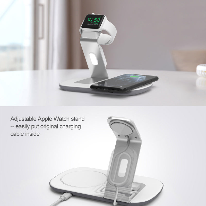RGBTRON DT-X1 MagSafe 2-in-1 Wireless Charger, 15W Fast Charging iPhone Charger Stand for iPhone 13, 12, Pro, Pro Max, Mini, AirPods