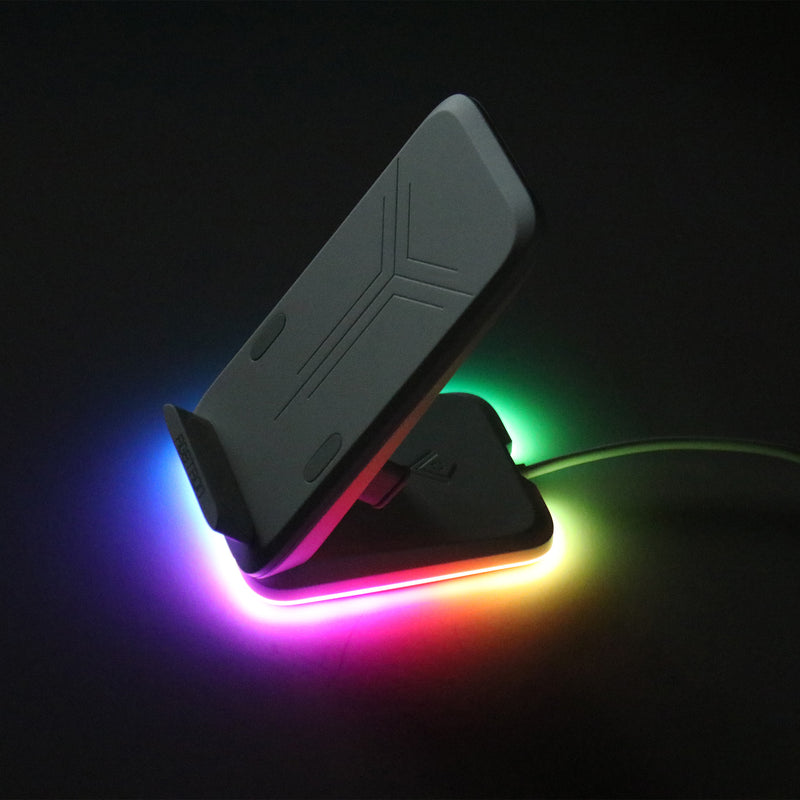 RGBTRON DT-G5-15W Max RGB Lighting Wireless Charging Stand, Fast RGB Gaming Wireless Charger for iPhone/Samsung Galaxy/Qi enabled Phones Mutible Devices